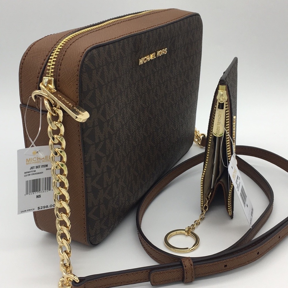 MICHAEL KORS LG EW CROSSBODY Bag&Coinpouch Brown - Picture 4 of 8